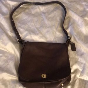 Brown leather Coach handbag